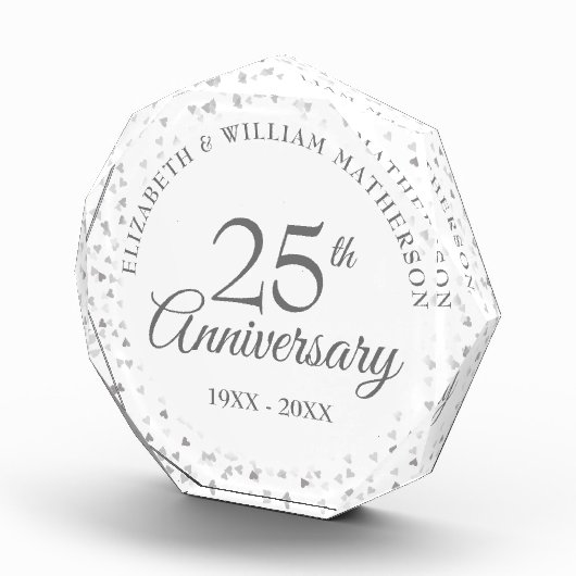 Silver Hearts Confetti zum 25. Jubiläum Fotoblock (Rechts)