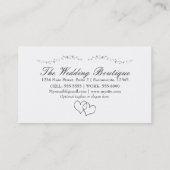 Silver Hearts & Glitzern Wedding Business Card Visitenkarte (Rückseite)