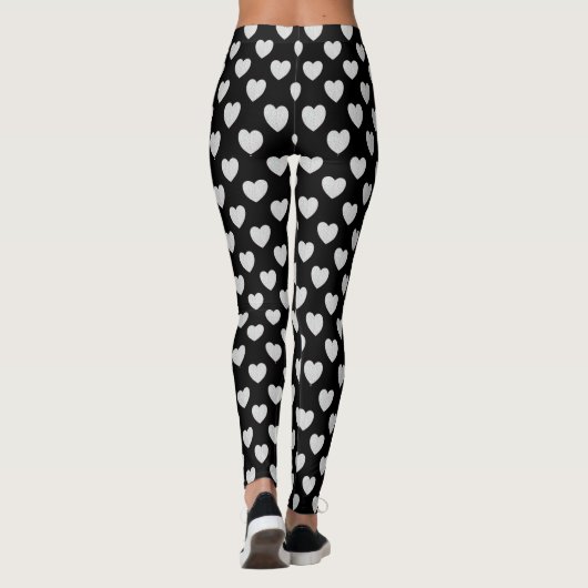 Silver Hearts on Black Leggings (Rückseite)
