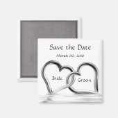 Silver Hearts Save the Date Magnete Magnet (Vorderseite/Rückseite)