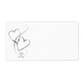 Silver Hearts Shipping Labels (Vorne)