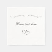 Silver Hearts & Sparkle Wedding Napkins Serviette (Vorderseite)