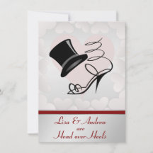 Silver Hearts Top Hat High Heels Red Ribbon