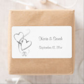 Silver Hearts Wedding Labels (Insitu)