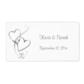 Silver Hearts Wedding Labels (Vorne)