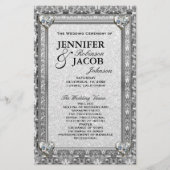 Silver Hearts Wedding Program (Vorderseite)