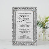 Silver Hearts Wedding Program (Stehend Vorderseite)