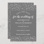 Silver Hearts Wedding Save the Date Card (Vorne/Hinten)