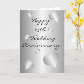 Silver Heats Personalisiert 25. Hochzeitstag Karte (Gelbe Blume)