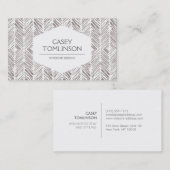 SILVER HERRINGBONE WATERCOLOR ARTWORT VISITENKARTE (Vorne/Hinten)