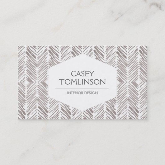SILVER HERRINGBONE WATERCOLOR ARTWORT VISITENKARTE (Vorderseite)