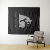 Silver Hexe & Cauldron Halloween Foto Hintergrund Wandteppich (Beispiel (Horizontal))