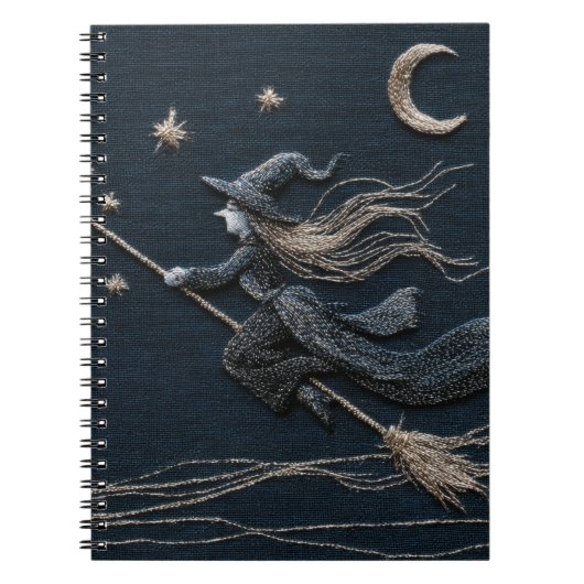 Silver Hexe Moonlit Sky Notebook Notizblock (Vorderseite)