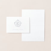 Silver Hibiskus Blume | Personalisiert Folienkarte (Anzeige)
