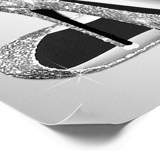 Silver High Heel Shoe Candy Buffet Zeichen Poster (Ecke)