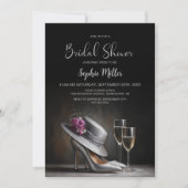 Silver High Heel Shoes Bridal Shower Einladung (Vorderseite)