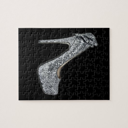 Silver High Heels Anpassen von Text Puzzle (Horizontal)