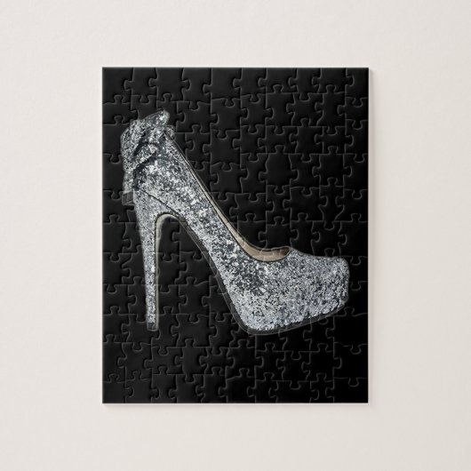 Silver High Heels Anpassen von Text Puzzle (Vertikal)