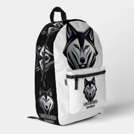 Silver Highlights auf einer dunklen Abstrakten Wol Bedruckter Rucksack