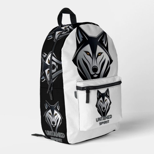 Silver Highlights auf einer dunklen Abstrakten Wol Bedruckter Rucksack (Rückseitige Ecke links)