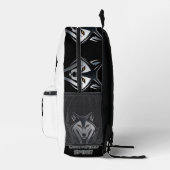 Silver Highlights auf einer dunklen Abstrakten Wol Bedruckter Rucksack (Rechts)