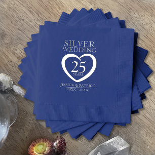 Silver Hochzeit 25 Jahre Brauch Jubiläum Servietten Mit Folie