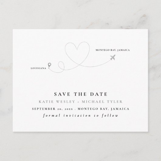 Silver Hochzeit in Urlaubsort Save the Date Ankündigungspostkarte (Vorderseite)