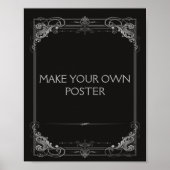 SILVER Hochzeit oder Party Sign machen Sie Ihr eig Poster (Vorne)