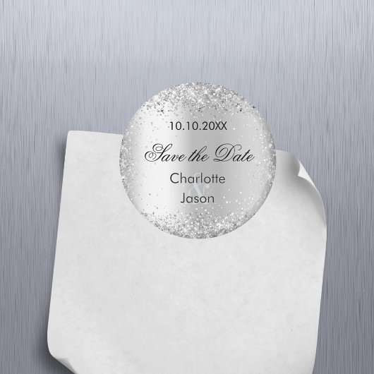 Silver Hochzeit Save the Date Magnet