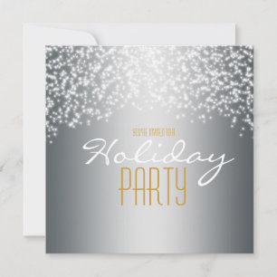 Silver Holiday Party Glitzer Sparkle Einladung
