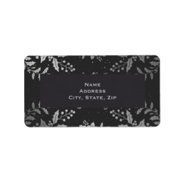 Silver Holly Adressaufkleber