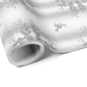 Silver Holly and Dove Geschenkpapier (Rolleneckpunkt)