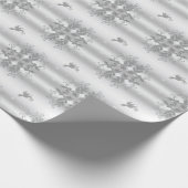 Silver Holly and Dove Geschenkpapier (Ecke)