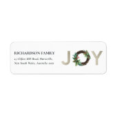 SILVER HOLLY BERRY JOY WREATH CHRISTMAS-ADRESSE (Vorne)