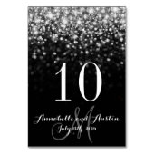 Silver Hollywood Glitz Glam Wedding Table Card Tischnummer (Vorderseite)
