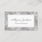 Silver Holographic Script Business Card Visitenkarte (Vorderseite)