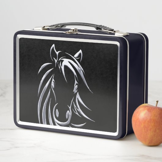 Silver Horhead auf Black Lunch Box (Beispiel)