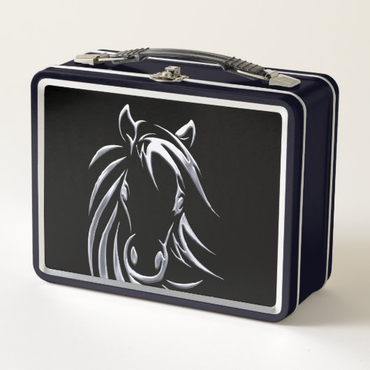 Silver Horhead auf Black Lunch Box (Vorderseite)