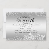 Silver Horse Carriage Princess Sweet 16 Invite Einladung (Vorderseite)