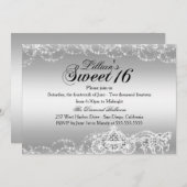 Silver Horse Carriage Princess Sweet 16 Invite Einladung (Vorne/Hinten)