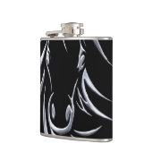 Silver Horse Head auf Black Flachmann (Links)