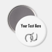 Silver Horse Shoe Anpassbares Magnet (Vorderseite/Rückseite)