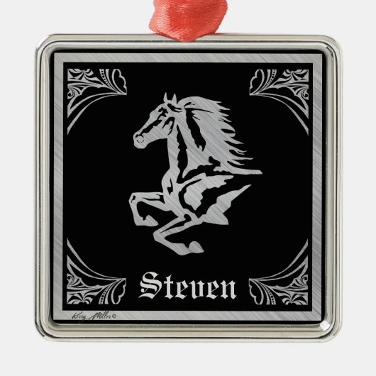SILVER HORSE SILHOUETTE ORNAMENT AUS METALL (Vorne)