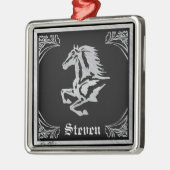 SILVER HORSE SILHOUETTE ORNAMENT AUS METALL (Links)