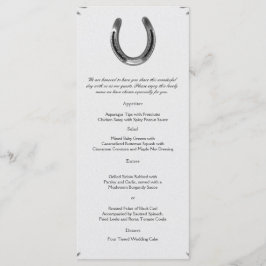 Silver Horseshoe auf der Speisekarte für White Wed Menükarte
