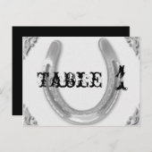 Silver Horseshoe auf der White Wedding Tischnummer (Vorne/Hinten)