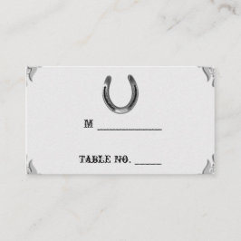 Silver Horseshoe auf Platzkarten der Weißen Hochze