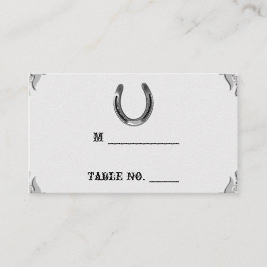 Silver Horseshoe auf Platzkarten der Weißen Hochze (Vorderseite)
