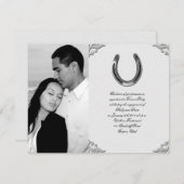 Silver Horseshoe Hochzeit Verlobung Einladung (Vorne/Hinten)