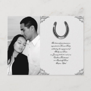 Silver Horseshoe Hochzeit Verlobung Einladung